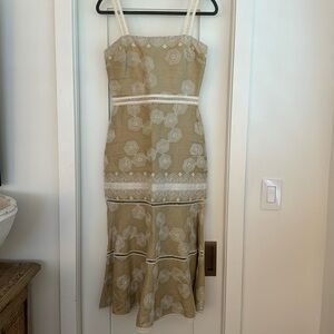 ALEXIS. midi dress. Beautiful!!! Worn one time. Embroidered accents